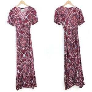 DARLOVE JONES Maxi Wrap Dress Pink Magenta M